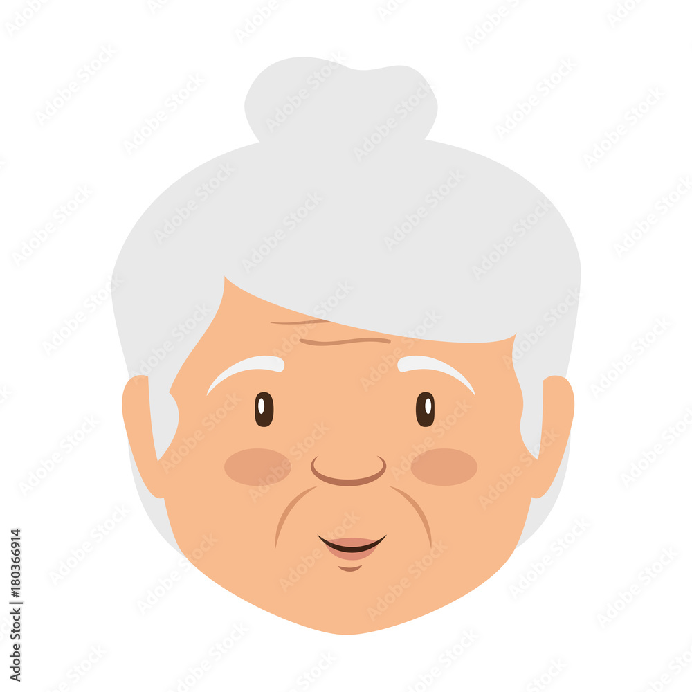 cute grandmother head avatar character vector illustration design cute grandmother head avatar character vector illustration design