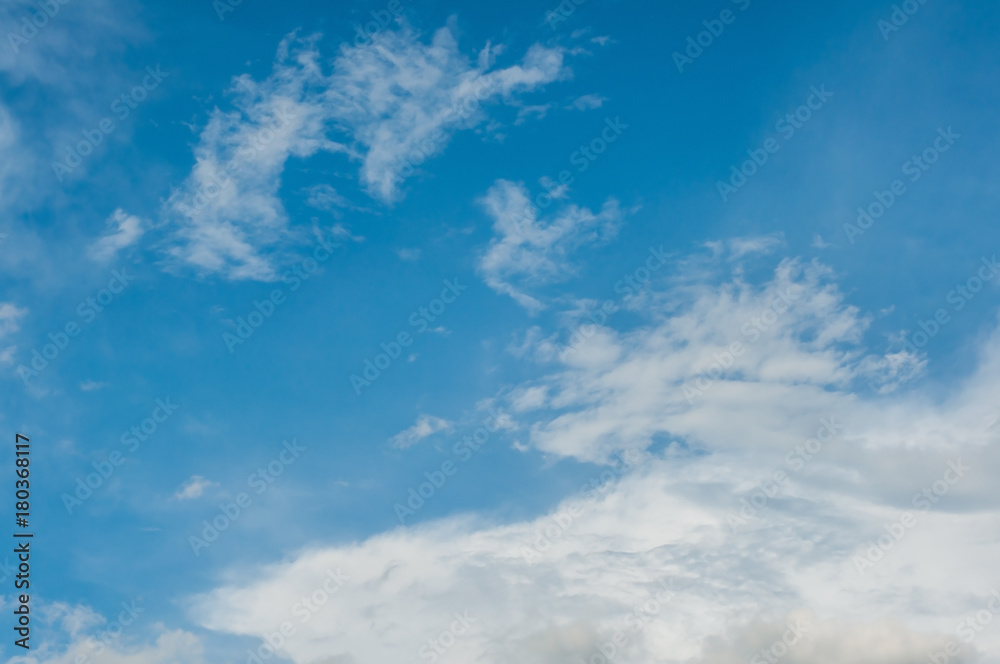 Blue sky with white cloud for background.