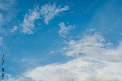 Blue sky with white cloud for background.