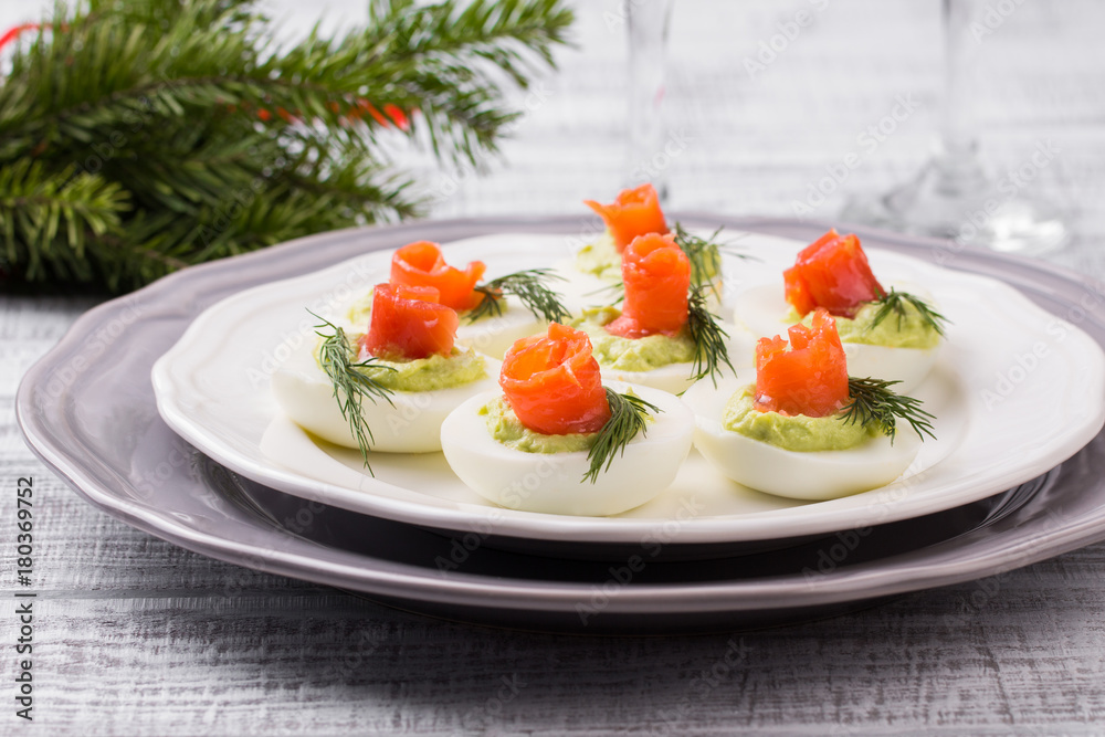 stuffed eggs with salmon stuffed eggs with salmon