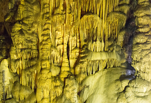 Stalagmite and Stalactite in a Psychro cave in Greece Dictaean cave photo