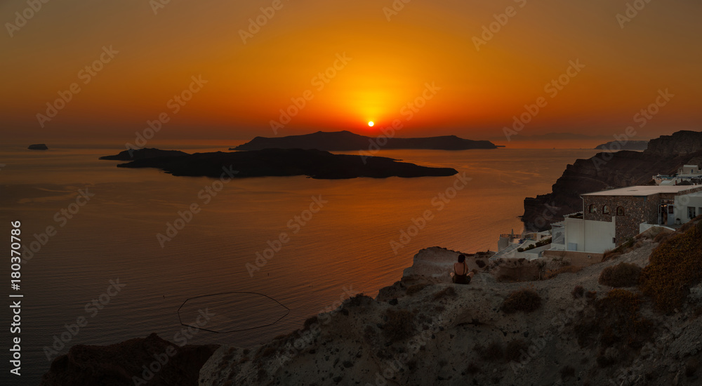 Obraz premium Santorini Island at sunset - Greece 
