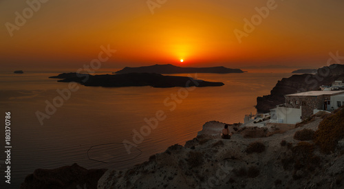 Santorini Island at sunset - Greece 