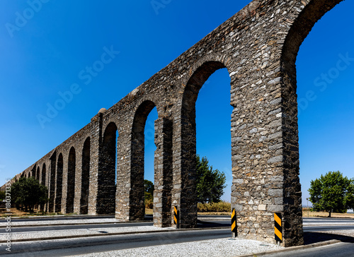 Evora aqueduct, one of the Iberian Peninsula's greatest 16th century building projects, provided clean drinking water to Evora by connecting the city to the nearest constant flowing river, 9km away. photo