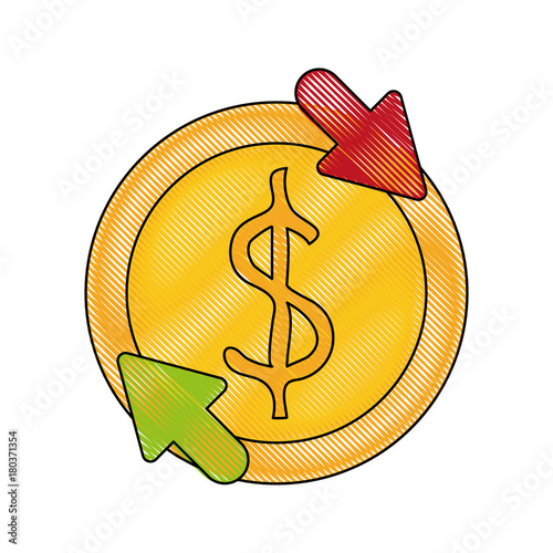 Bitcoin virtual money exchange icon vector illustration graphic design
