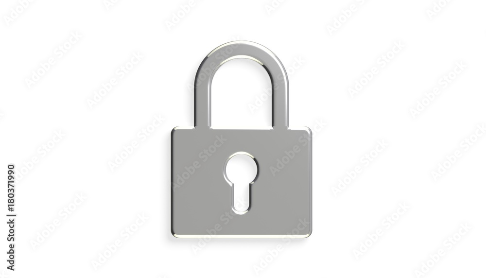 Platinum Padlock Security Device. 3D Rendering Illustration Platinum Padlock Security Device. 3D Rendering Illustration