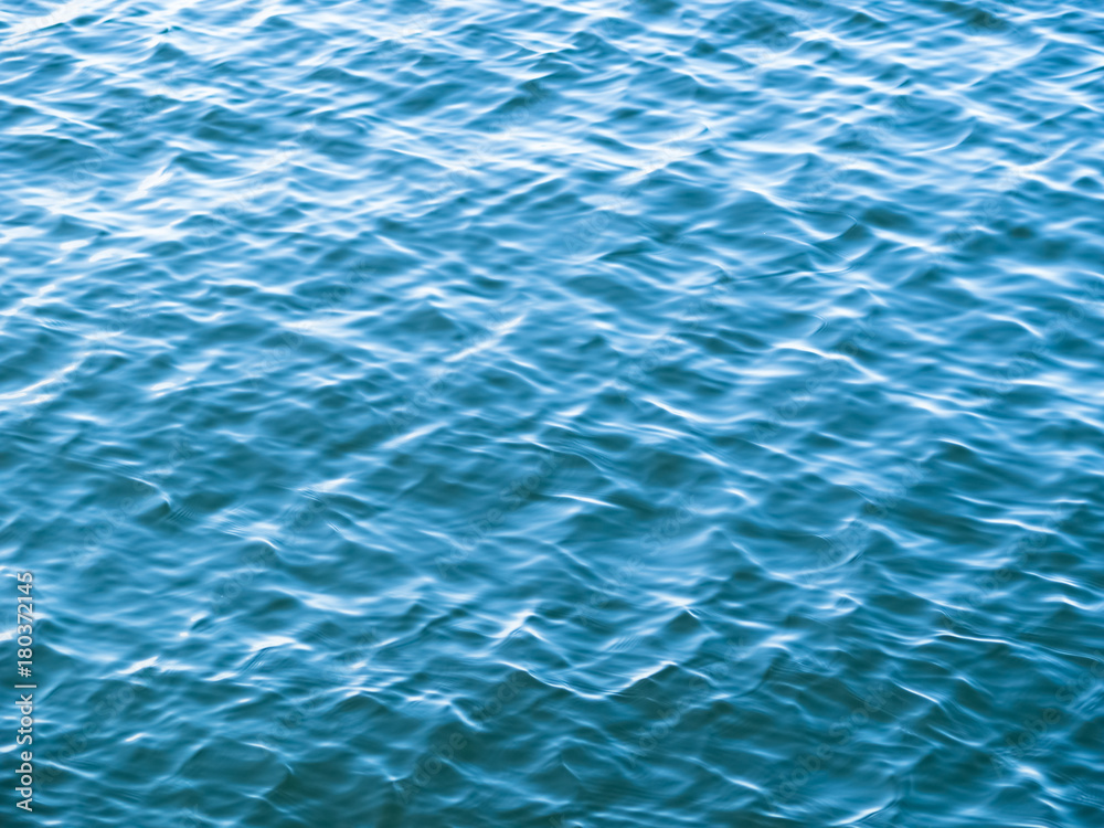 Strong ripples blue water