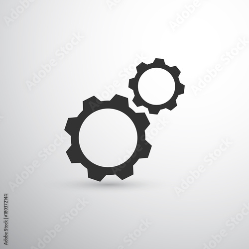 Black two gears icon