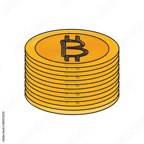 Bitcoin virtual money exchange icon vector illustration graphic design