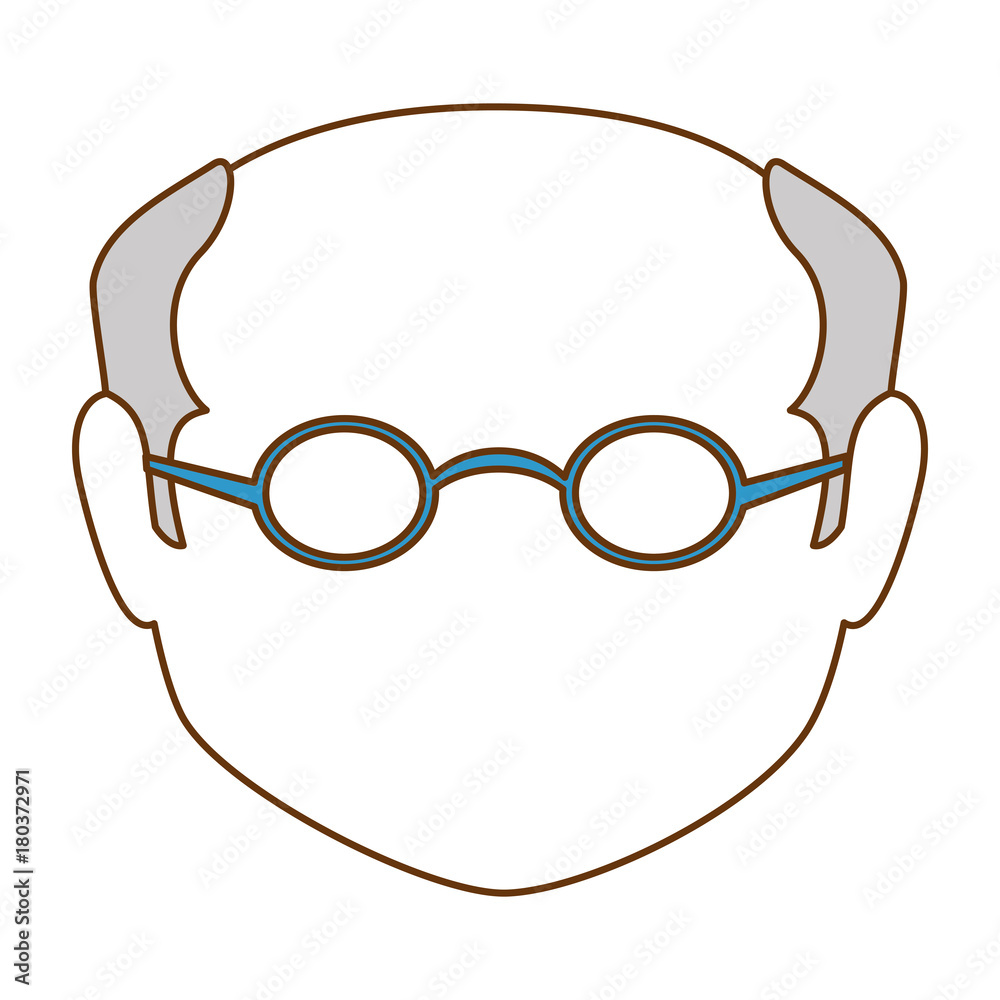 cute grandfather head avatar character vector illustration design cute grandfather head avatar character vector illustration design