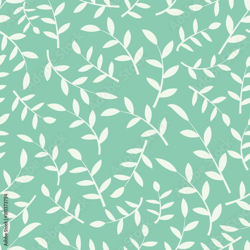 Seamless turquoise abstract floral leaves background pattern vector