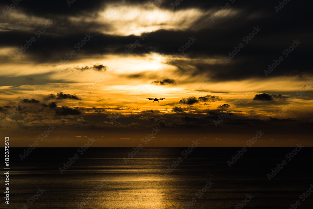 Sunrise landscape from Ponza island in the Mediterranean sea