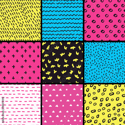 Hand Drawn seamless pattern collection. Simple texture for background