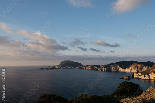 Sunrise landscape from Ponza island in the Mediterranean sea