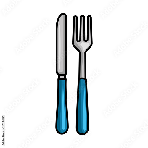 fork and knife cutlery icon vector illustration design