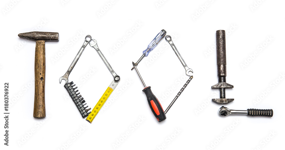 Tools isolated on white background.