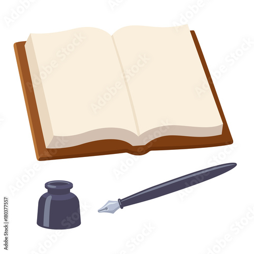 Open blank notebook with pen