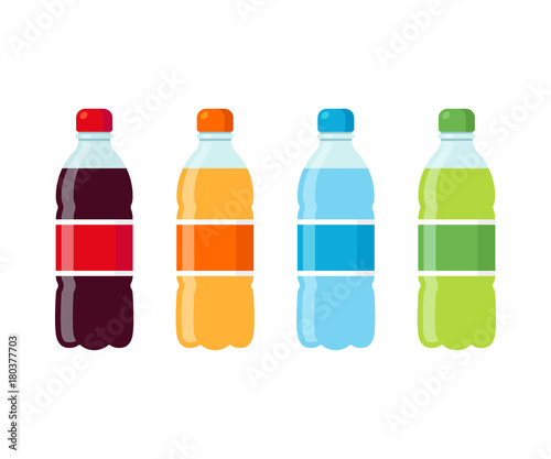 Soda bottles icon set