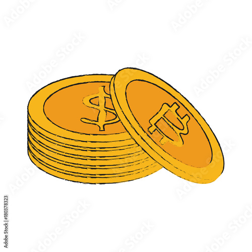 Bitcoins virtual money exchange icon vector illustration graphic design