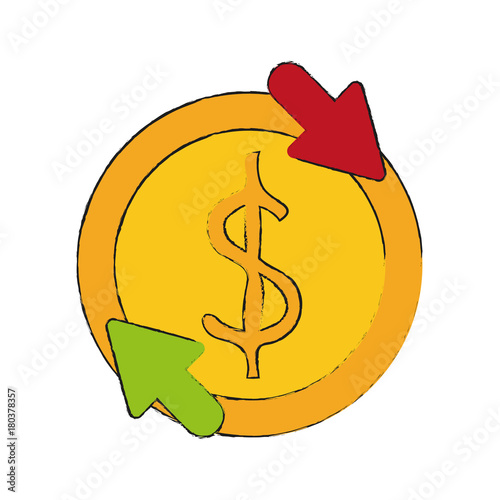 Bitcoins virtual money exchange icon vector illustration graphic design