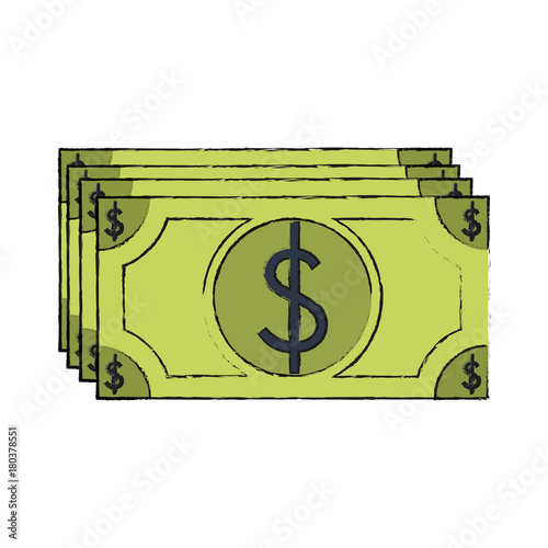 Money bills isolated icon vector illustration graphic design