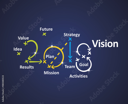 Vision 2018 blue background vector