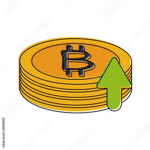 Bitcoins virtual money exchange icon vector illustration graphic design