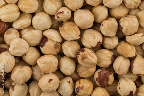 Hazel nuts close up