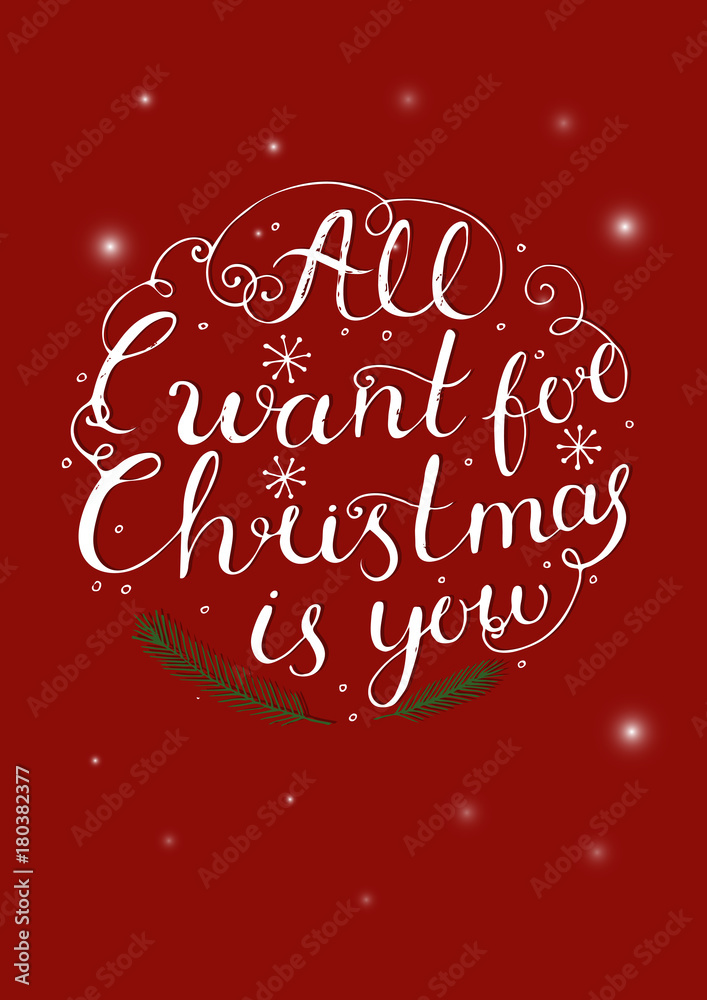Hand drawn Christmas lettering.