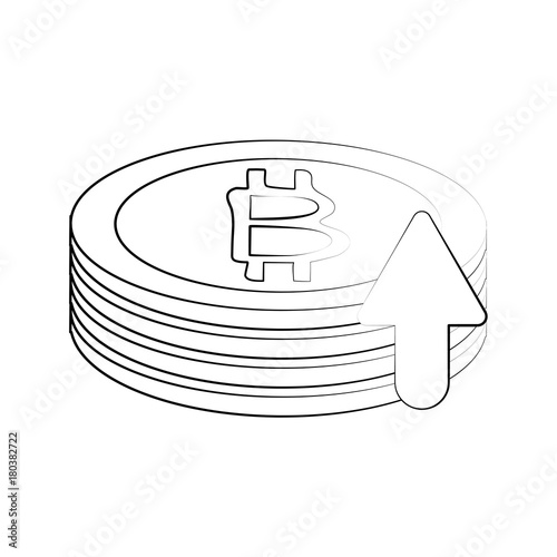 Bitcoins virtual money exchange icon vector illustration graphic design