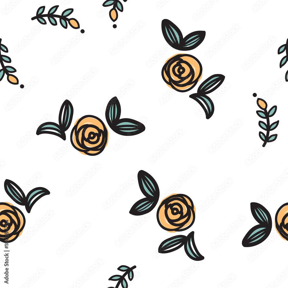 Simple flowers seamless vector pattern. Simple flowers seamless vector pattern.