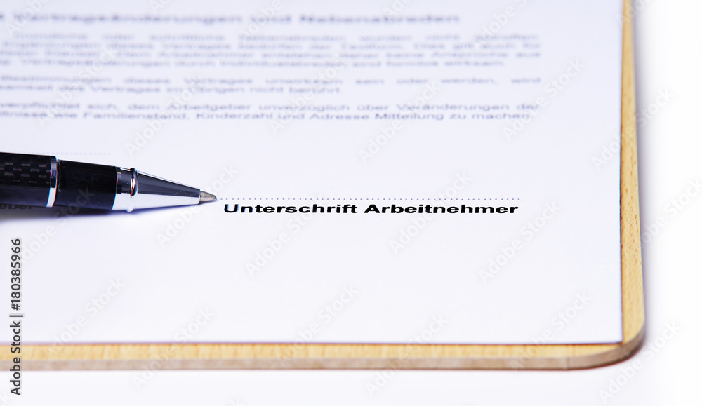 Arbeitsvertrag, einen Vertrag unterschreiben Stock Photo Adobe Stock