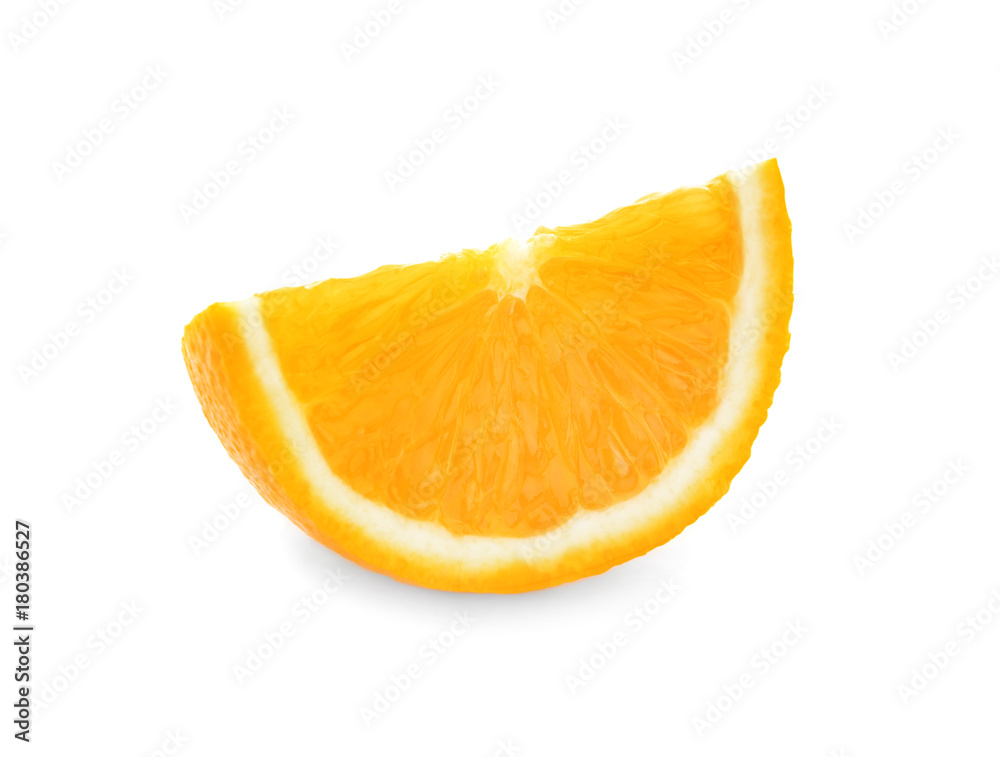 Yummy fresh orange slice on white background Yummy fresh orange slice on white background