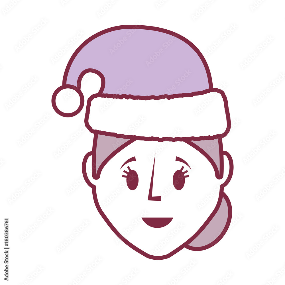 cartoon woman with christmas hat icon over white background vector illustration cartoon woman with christmas hat icon over white background vector illustration