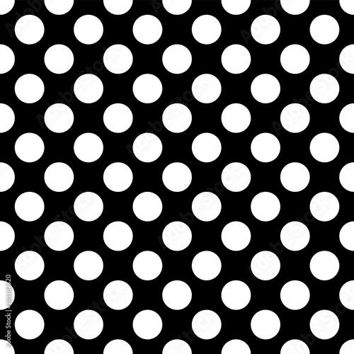 White circles on a black background seamless pattern