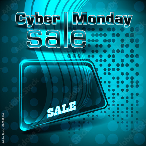 Cyber Monday sale colorful background.