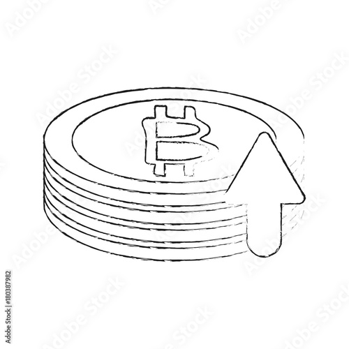 Bitcoins virtual money exchange icon vector illustration graphic design
