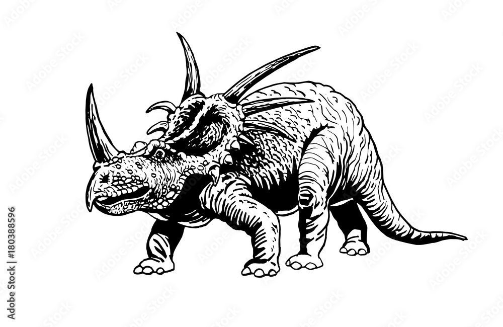 Graphical dinosaur isolated on white background,vector illustration ...