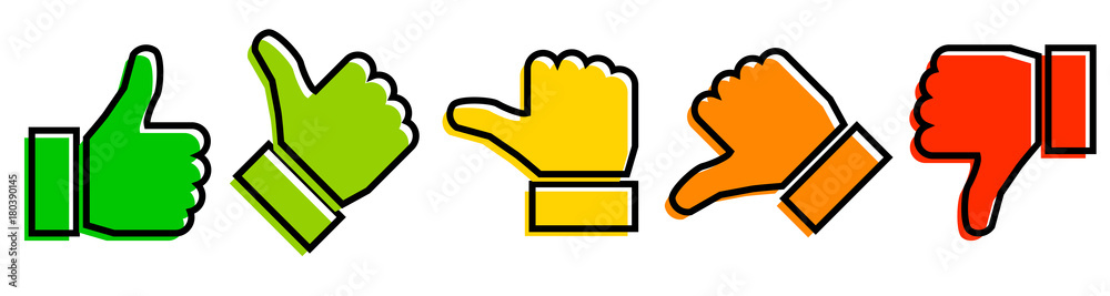 Fotografie Valuation thumbs sign - stock vector
