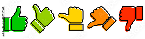 Valuation thumbs sign - stock vector