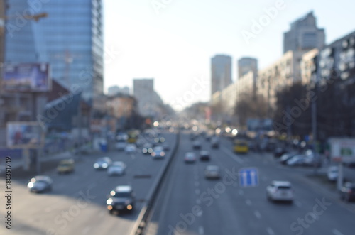 city highway in blurry