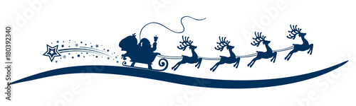 Santa Claus goes on Christmas sleigh – stock vector