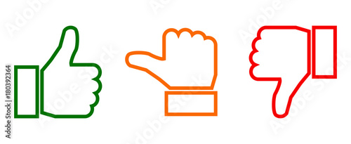 Valuation thumbs sign - vector