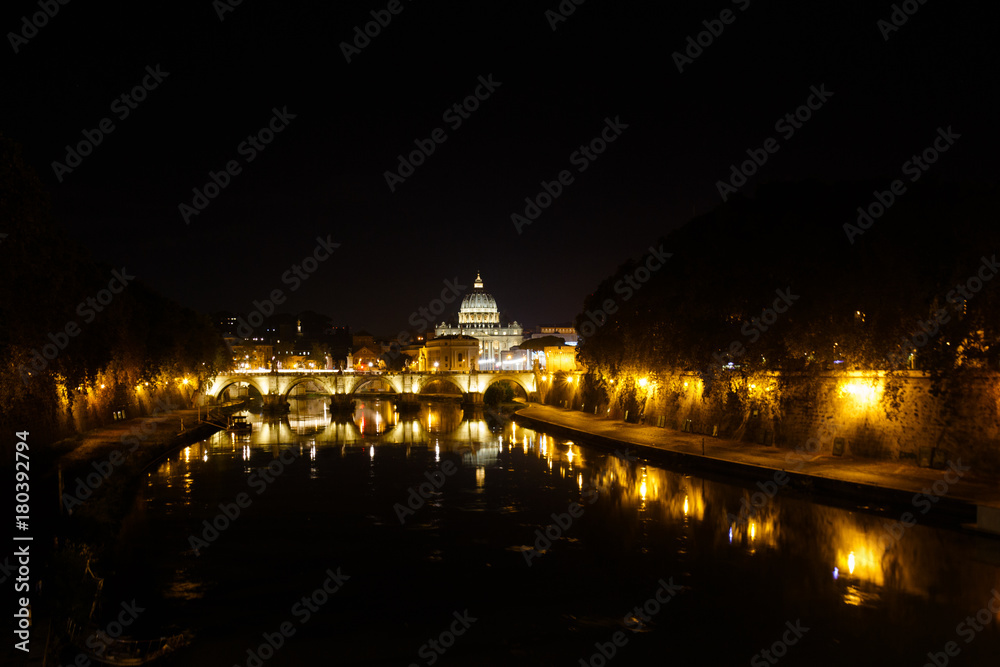 The Papal Basilica of Saint Peter in the Vatican view form the Umberto bridge