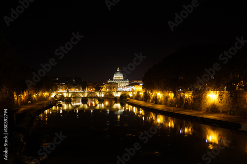 The Papal Basilica of Saint Peter in the Vatican view form the Umberto bridge