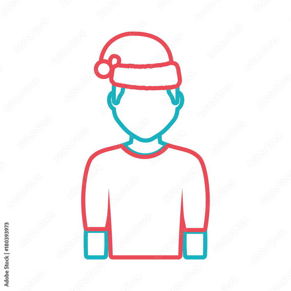 avatar man with christmas hat icon over white background colorful design vector illustration avatar man with christmas hat icon over white background colorful design vector illustration