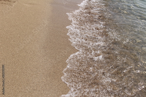 Crystal clear water and fine sand at Falassarna beach in western Crete island in Greece. photo