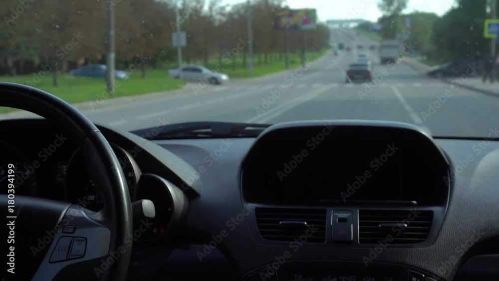 Inside a car. A GPS module is off. Close-up shot Inside a car. A GPS module is off. Close-up shot