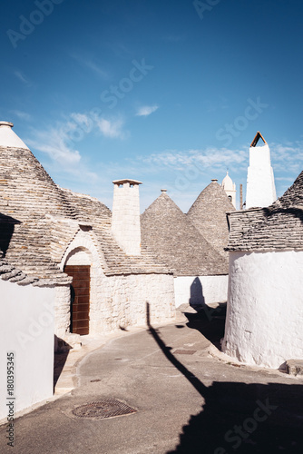 Alberobello typical Trullo houses made by volcanic stones