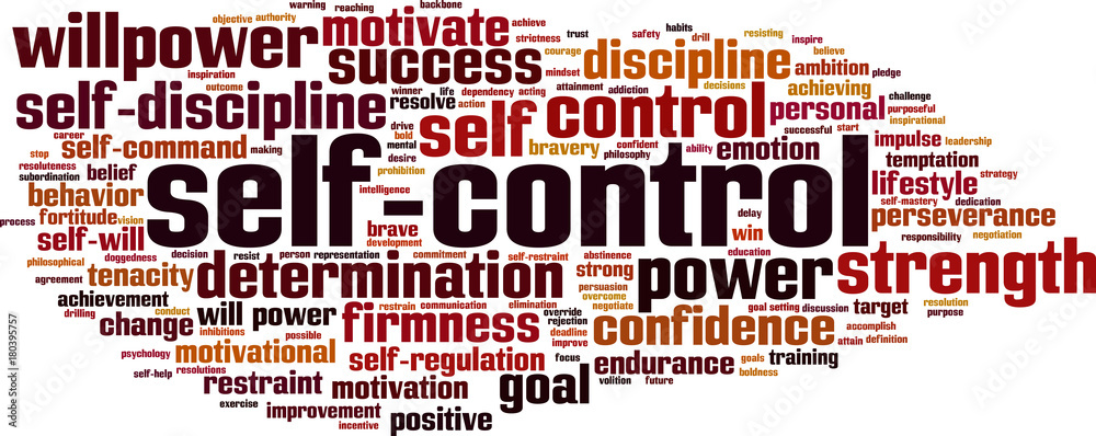 Self-control word cloud - obrazy, fototapety, plakaty 